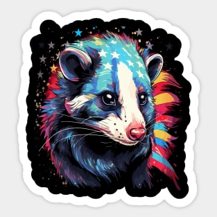 Patriotic Opossum Sticker